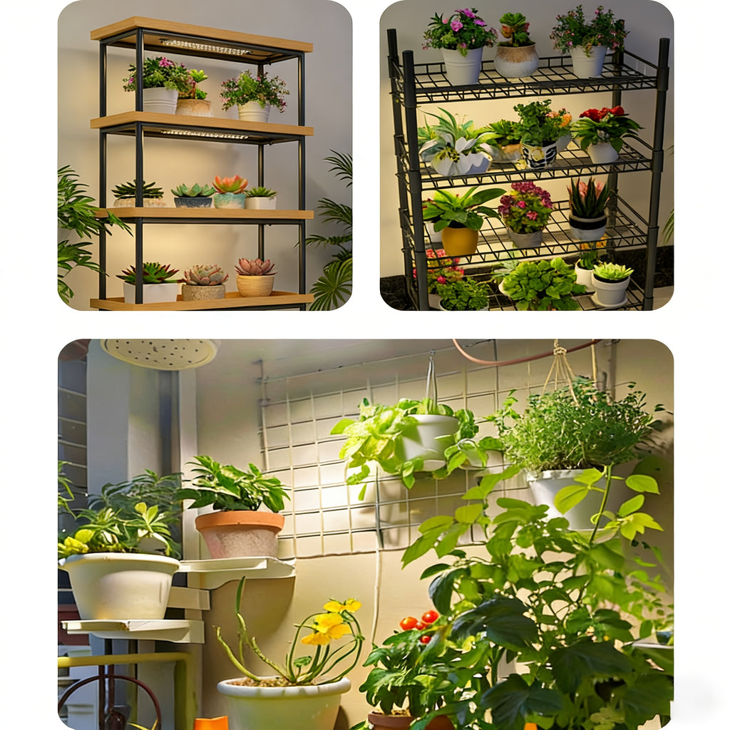 8Pcs Panel Grow Light for Indoor Plants, 272LED Full Spectrum Under Cabinet Plant Grow Light, 3/9/12H Timer, 5 Dimmable Brightness Levels for Plant Growth