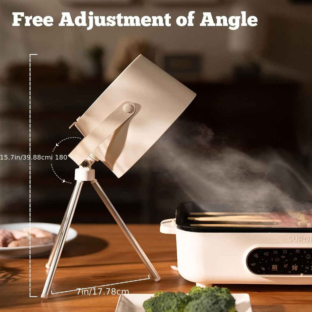Mini Kitchen Range Hood – Portable 3-Speed Adjustable, Removable Filter Mesh, Oil Absorption, Mini Fan for Indoor Hot Pot & BBQ, Comes with 5/12/22 Filters