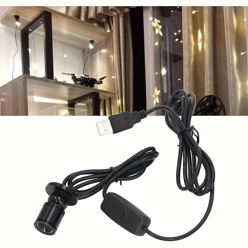 USB-powered mini LED spotlight - aluminum housing, 5V voltage with 4.8ft cable, suitable for artwork, plants, jewelry display and under-cabinet lighting
