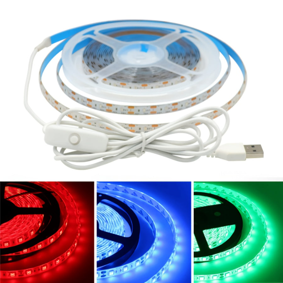 USB LED灯带有开关，柔软光带用于厨房房间楼梯照明