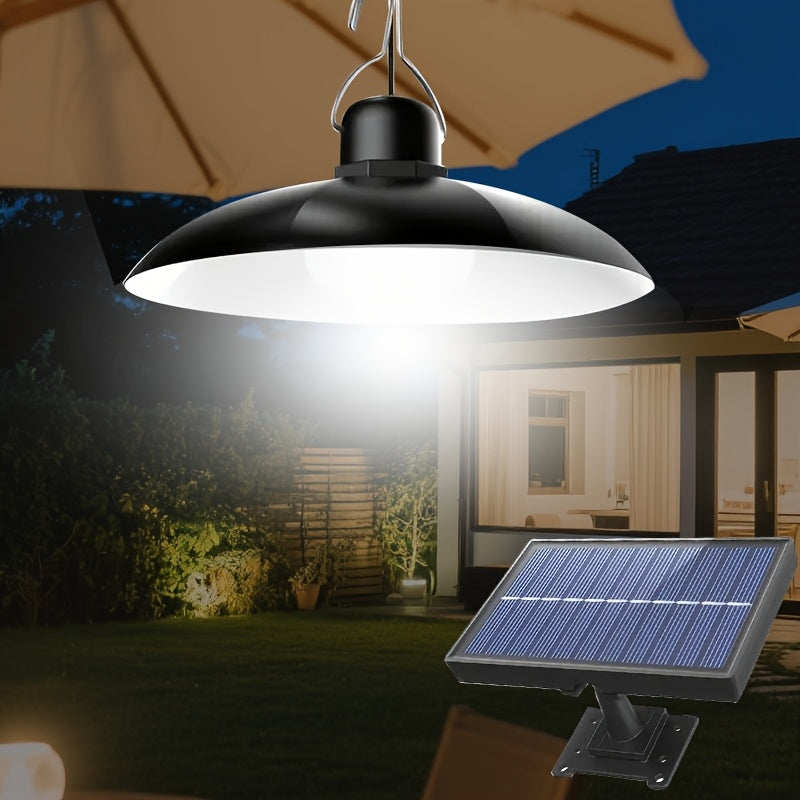 2-Light Solar Pendant Light with Remote Control - Indoor/Outdoor Rechargeable LED Bulb, Suitable for Porch, Shed, Garage, Garden, Patio Outdoor Lighting | Modern Style Pendant Light | Remote Control Light, Patio Decorative Lighting