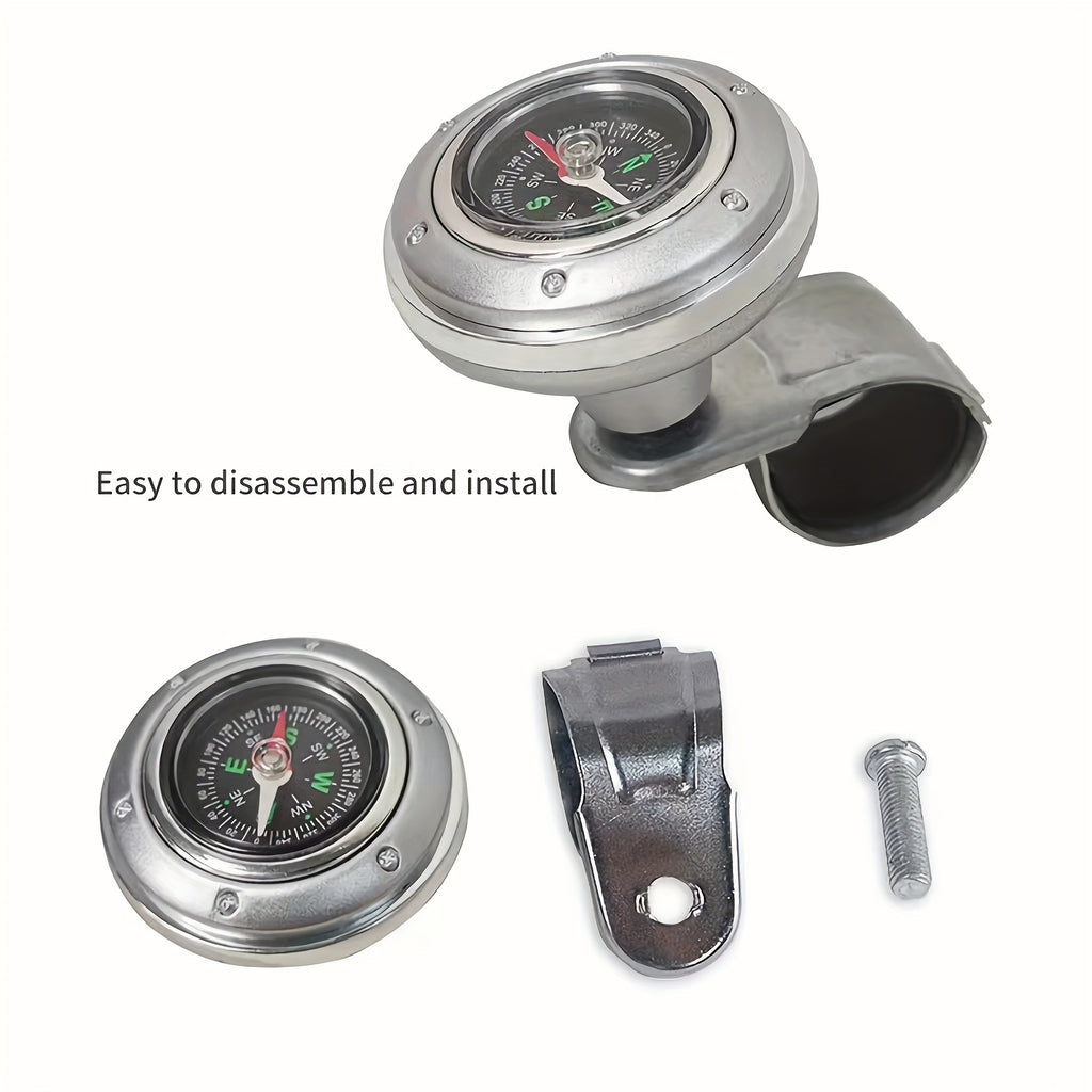 Car Steering Wheel Booster Ball, a Multi-Functional Compass Steering Wheel Gear, Designed Specifically for Vehicles, Reduces Driver Effort When Turning and Parking