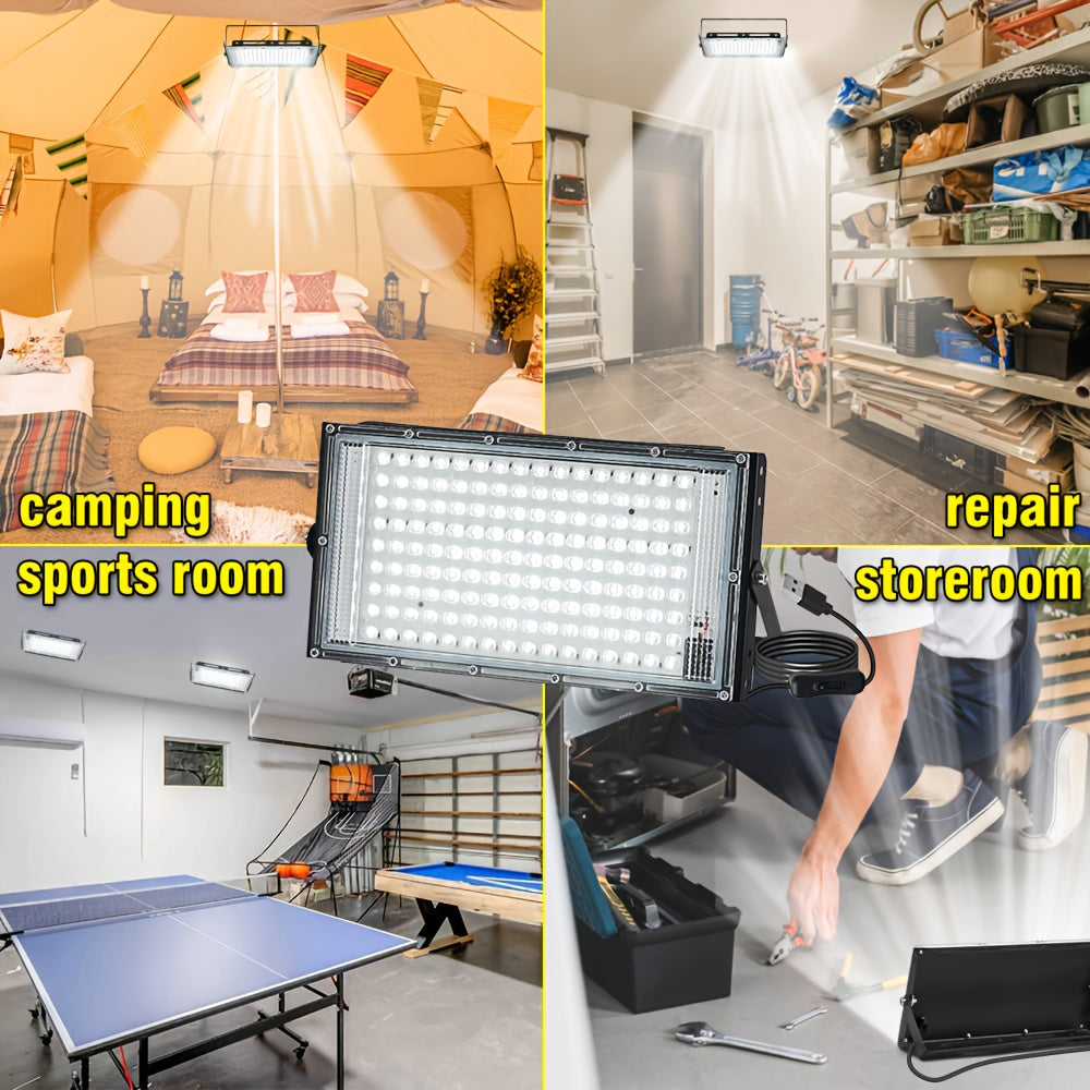 5V USB LED Light with 50/96/144 LED Beads, 6000K Pure White Light, USB Plug Easy Connection, 59.06 Inch Power Cord with On/Off Switch, Ideal for Garage Warehouse Indoor Construction Site Lighting