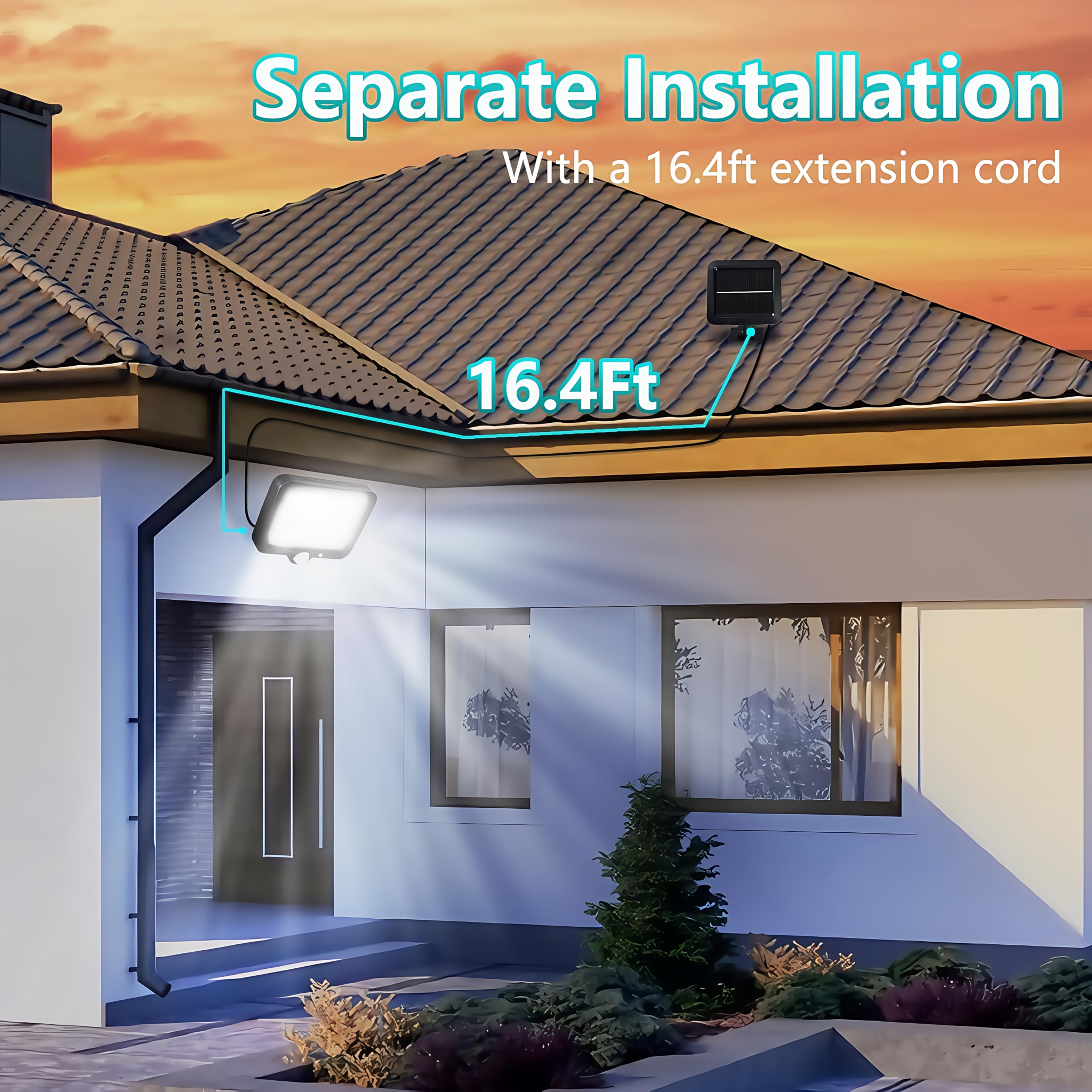 1 Pack Outdoor Solar Light, Outdoor Street Light, Fast Charging Solar Motion Deck Light, with 122 High-Brightness LEDs, with Remote Control, Perfect for Courtyard, Garden, Commercial Streets and Area Lighting
