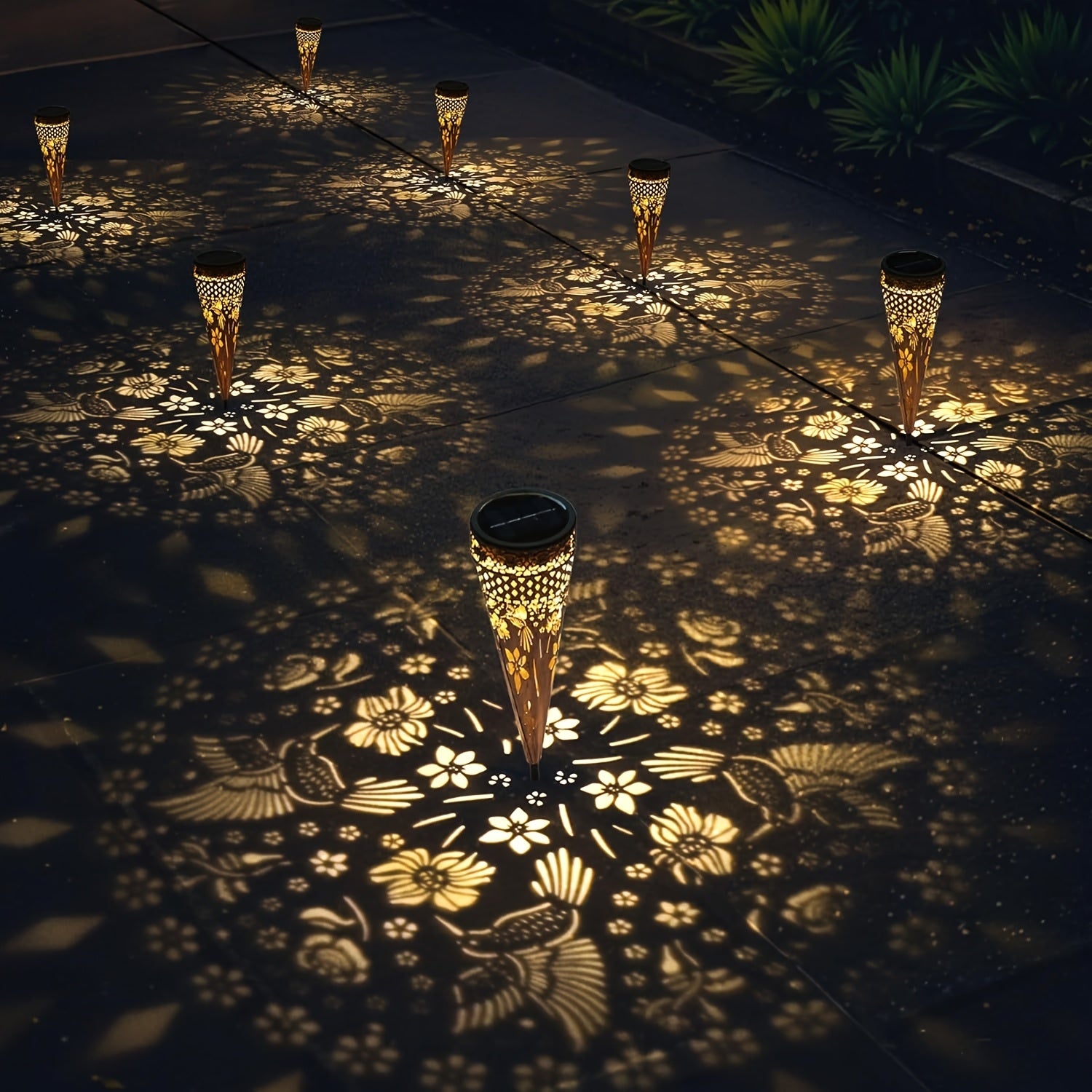 6/4/2-Piece Solar Hummingbird Metal Courtyard Garden Light Street Landscape Light Solar Powered Patio Walkway Path Light Waterproof Lawn Decoration Gift for Mom Grandma