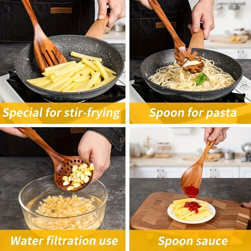 Wooden Spoon, Spatula, Soup Ladle – Wooden Kitchen Utensil Set, Wood Spoon Set