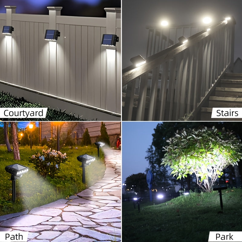 1 Warm/White Light Outdoor Solar Simulation Security Light, Garden Security Light, Garage Lighting, 1200mAh, Square Security Light, Dusk-to-Dawn with Motion Sensor, Perfect for Courtyard Garden Street Lighting
