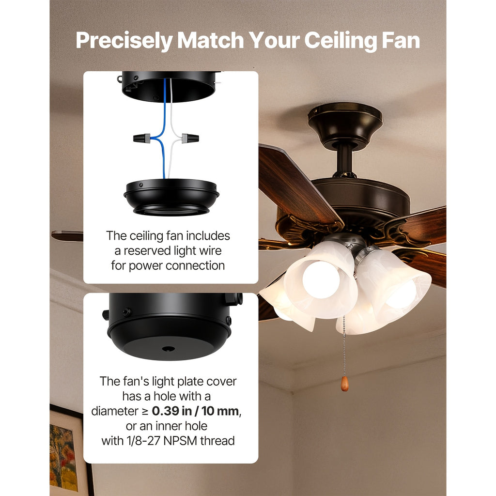 4 Pcs Flower Shaped Ceiling Fan with Light, Pull Chain Design, 750lm Brightness, 110V Plug-Free, S001 Model, Available for All Sales Channels