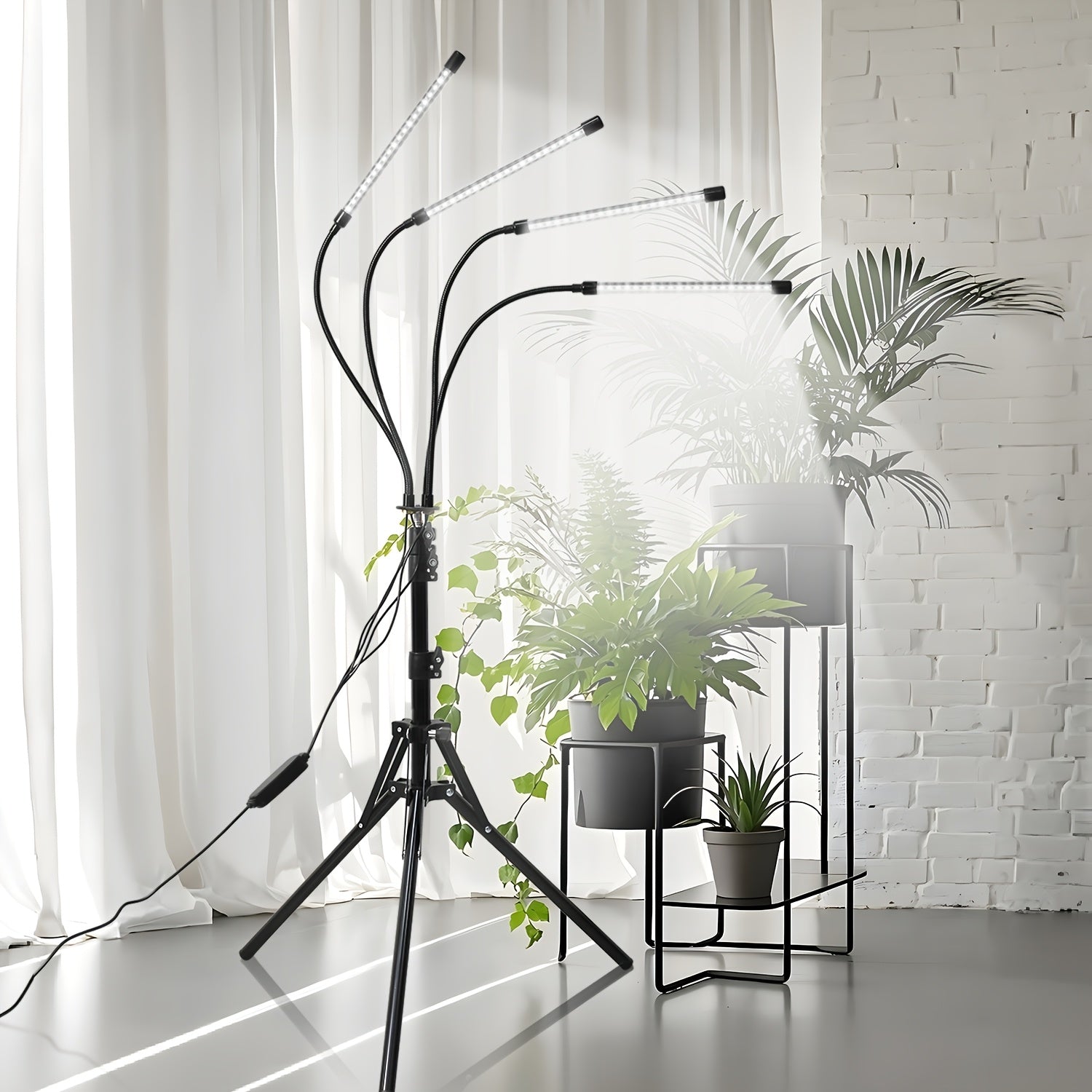 Multifunctional Indoor Grow Light, Sunlight Simulation with Timing and Dimming Functions, Height and Brightness Adjustable, Perfect for Indoor Succulents and Flowers, Boosting Plant Growth