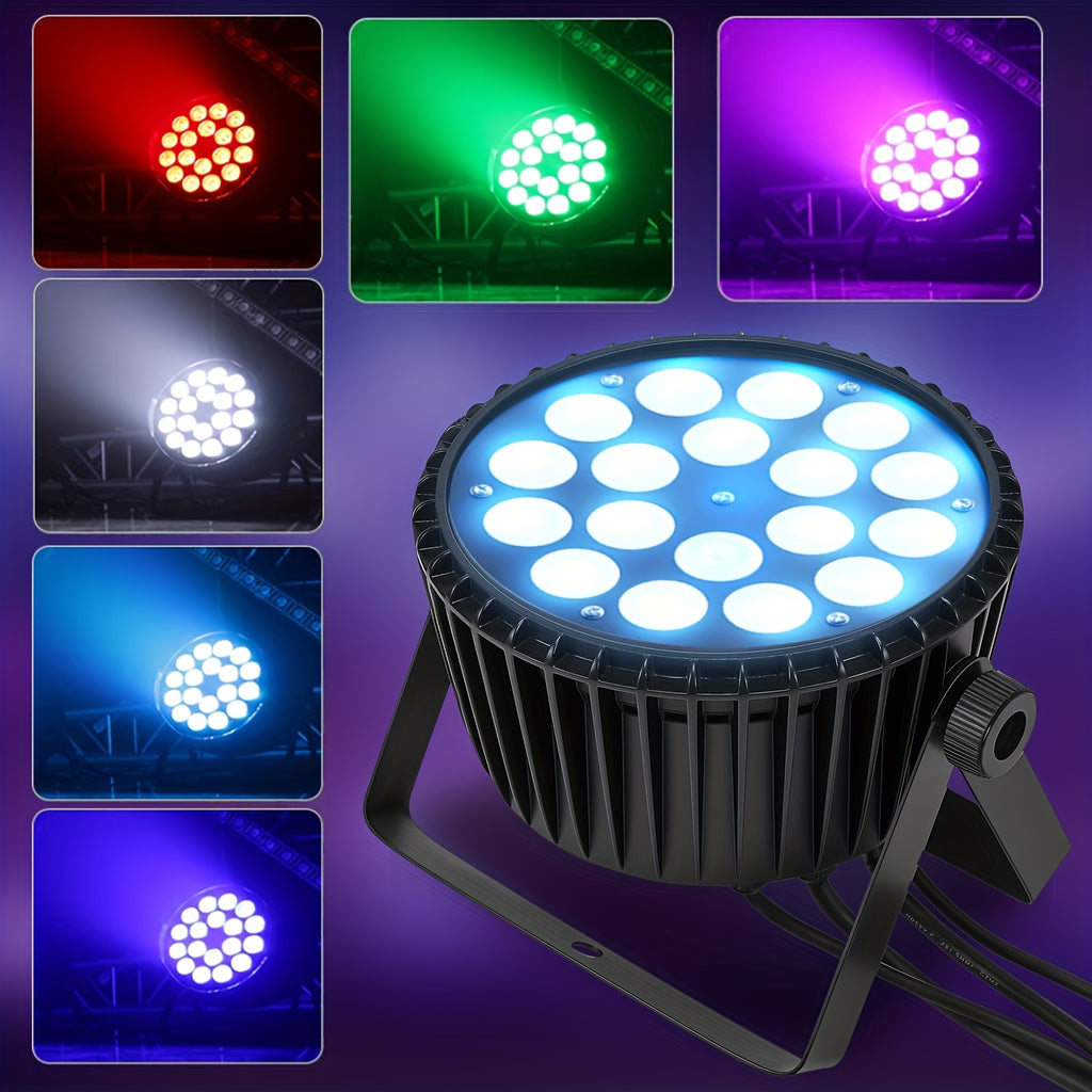 LED 18X10W RGBW 4-in-1 Par light 180W, with remote control, stage light, LED lighting, ambiance light, effect light, supports DMX512 signal transmission, suitable for DJ, disco, KTV, wedding parties, group broadcasts