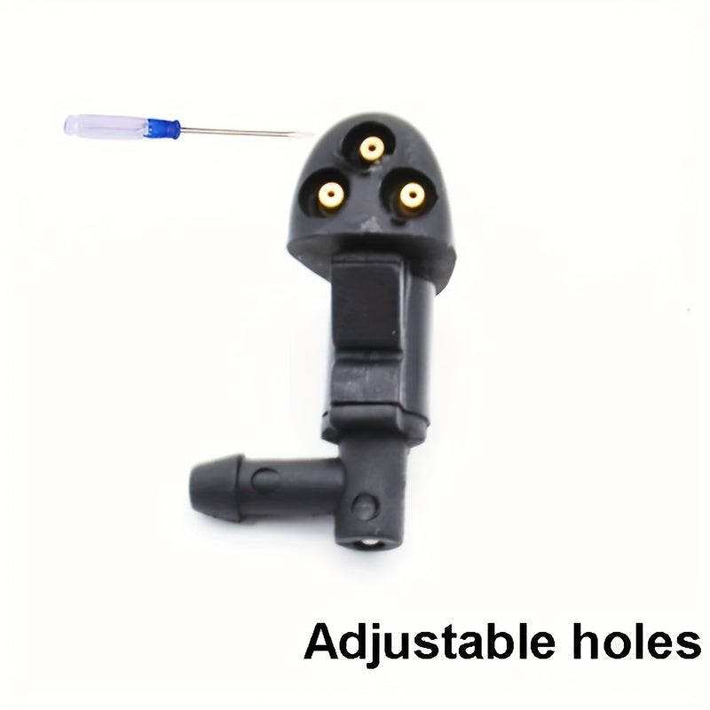 2-Pack Black Car Accessory Plastic Wiper Nozzle, 3-Hole Car Windshield Nozzle, Auto Parts Windshield Cleaning Nozzle