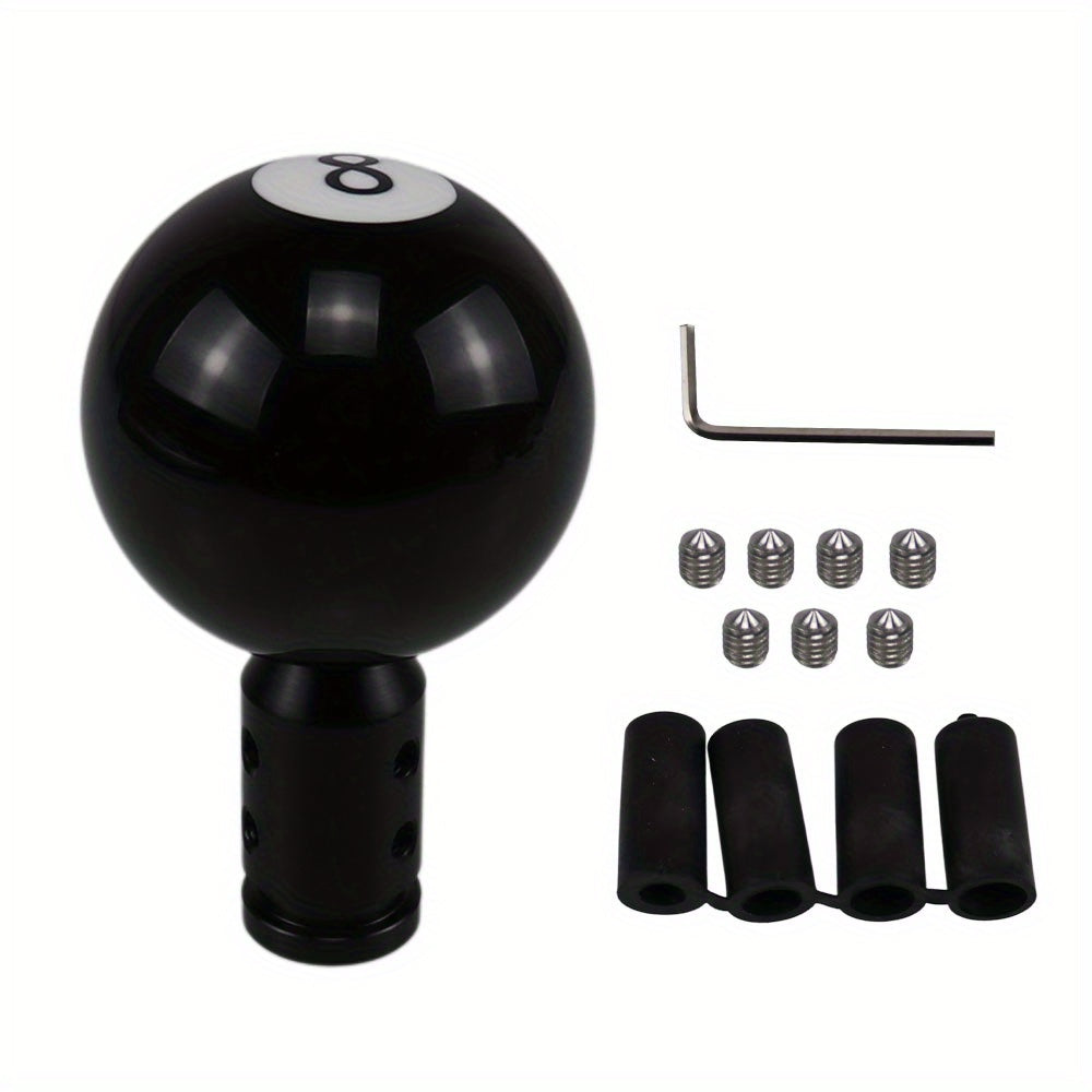 Cross-Border Best Seller Car Modification Gear Shift Knob Black 8 Ball Pool Black Eight Shift Knob + Aluminum Adapter