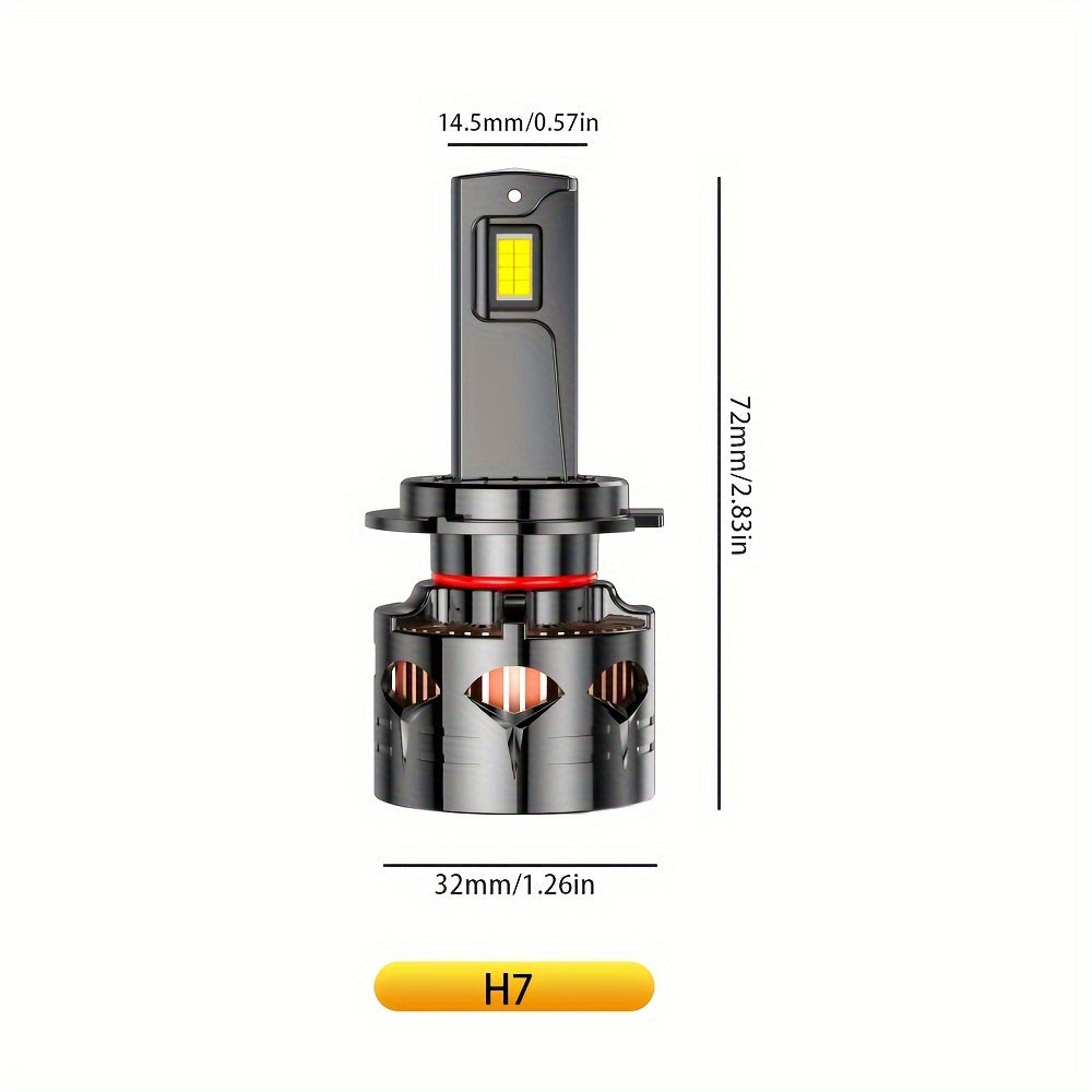 AILEO 2-Pack H7 LED Car Headlight Bulbs 20000LM 100W High-Power Turbo Fan LED Bulbs CSP Chip Auto Light, No Battery Included