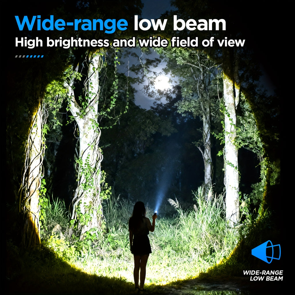 1 Pack Philips Rechargeable Flashlight, High Lumens, Side Light Function, Adjustable Beam Focus, Compact Size for Easy Carrying, Multi-Level Brightness Control, Long-Lasting Battery, Ideal for Home Emergency/Outdoor Camping/Adventure