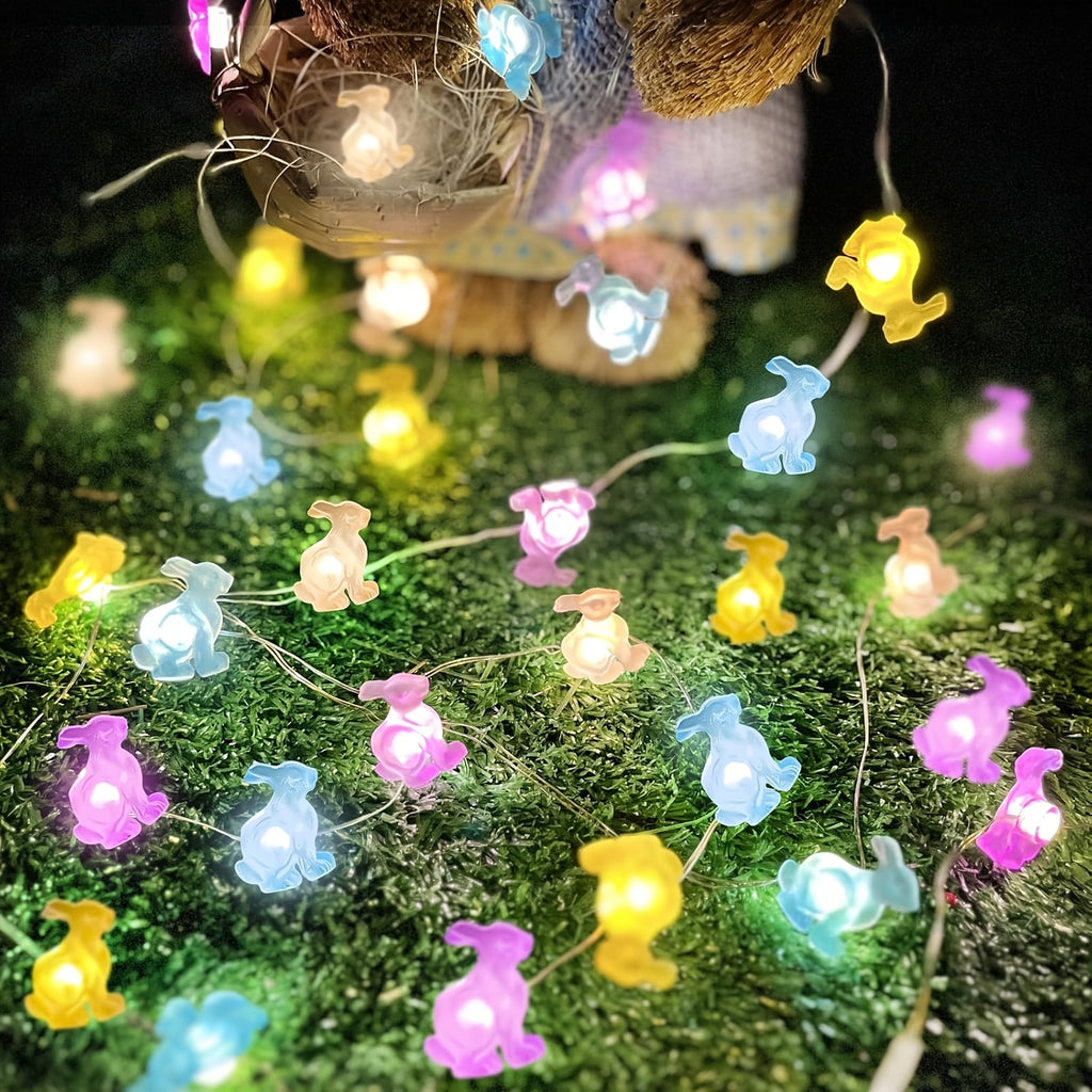 1件裝 20顆LED復活節燈串，電池供電（不含電池），復活節室內裝飾燈串，適用於復活節裝飾、臥室、度假屋室內裝飾、小巧可愛裝飾、節日慶典裝飾燈