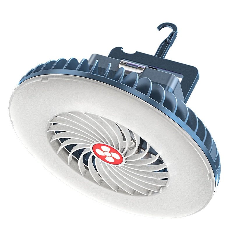 Portable Camping Fan Light with USB Charging Function, LED Fan Light for Tent, Working Lighting Hook, Powerful Repair Fill Light, Built-in 18650 Battery, Perfect for Camping, Hiking, Fishing and Outdoor Activities