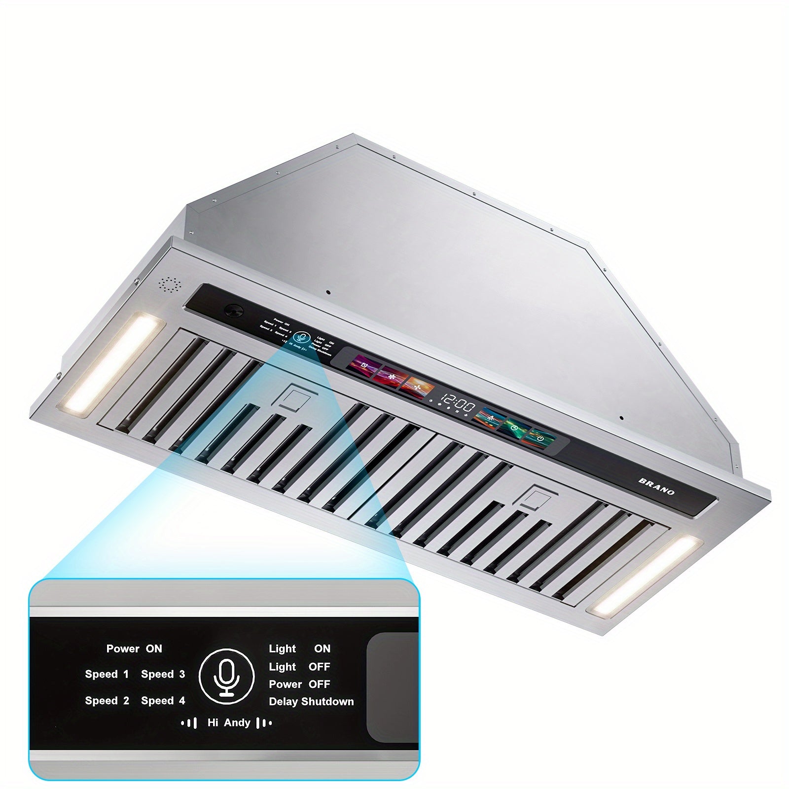 30-Inch Built-In/Insert Range Hood, 900 CFM, Stainless Steel Kitchen Exhaust Fan, Convertible Ducted/Ductless
