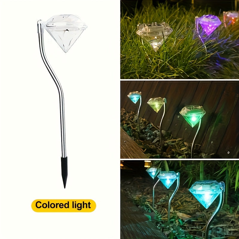 4-Piece Solar Curved Light Strip Diamond Light, Solar Outdoor Rainproof Lawn Light, Simple Semi-Flush Mount Installation, Suitable for Garden, Walkway, Patio Decoration, Outdoor Solar Landscape Light, Garden Decorative Courtyard Light