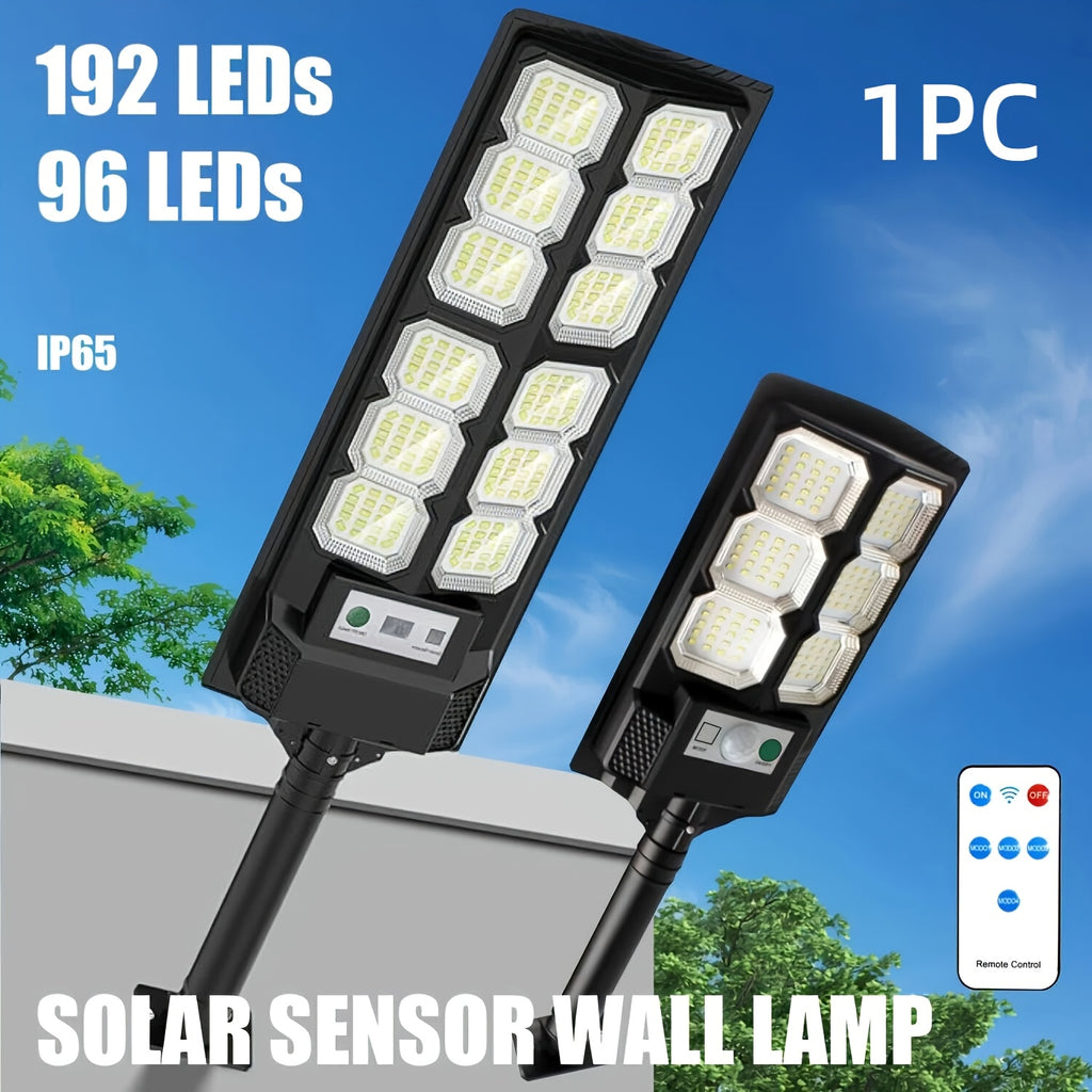 Solar Wall Light | LED Outdoor Street Light 96/192 LED Beads | IP65 Protection Rating | Remote Control Included | High Brightness | Perfect for Garden & Courtyard Walls | Modern Solar Lighting Fixture, Perfectly Suited for Christmas, Halloween
