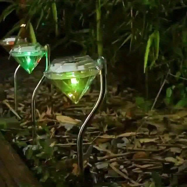 4-Piece Solar Curved Light Strip Diamond Light, Solar Outdoor Rainproof Lawn Light, Simple Semi-Flush Mount Installation, Suitable for Garden, Walkway, Patio Decoration, Outdoor Solar Landscape Light, Garden Decorative Courtyard Light