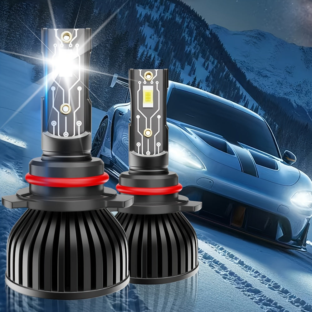 2 High Power Super Bright LED Bulbs H4/9003/HB2-C045 H7/H18/H1/H4/9003/HB2/H11/9005/H16/H9, 20000 Lumens, 6500K, 360° Beam Angle, Car Headlights, Plug-and-Play, 12V