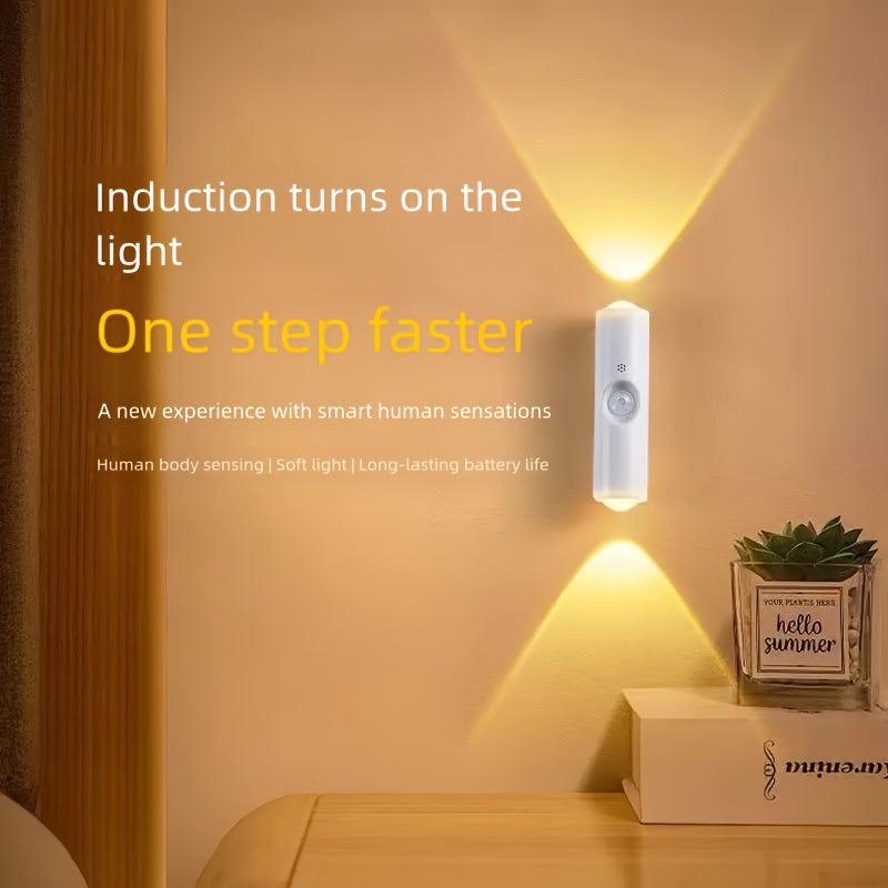 Ambient Light Smart Motion Sensor Hill Light Spot Light Magnetic Rechargeable Self-Adhesive Cabinet Light Cat Eye Night Light No Wiring Wall Light