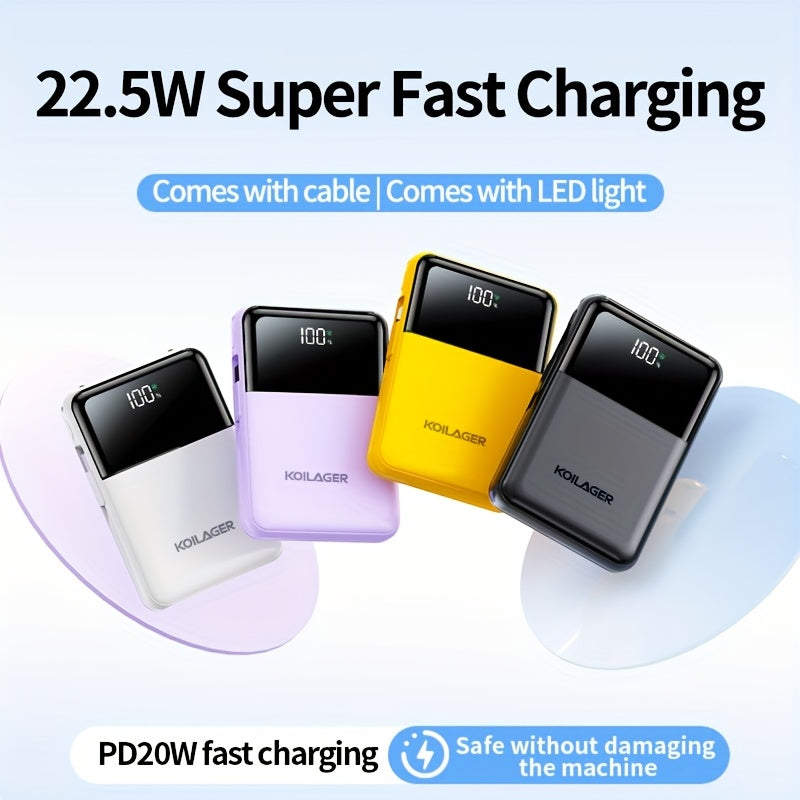 Brand New Upgraded Super Fast Charging Power Bank, Size with 10, Large Capacity, Includes Type-C Cable, Compatible with Iphone 15 Pro/16 Max/Android (22.5W/PD20W/LED Light), Portable Mobile Power Source