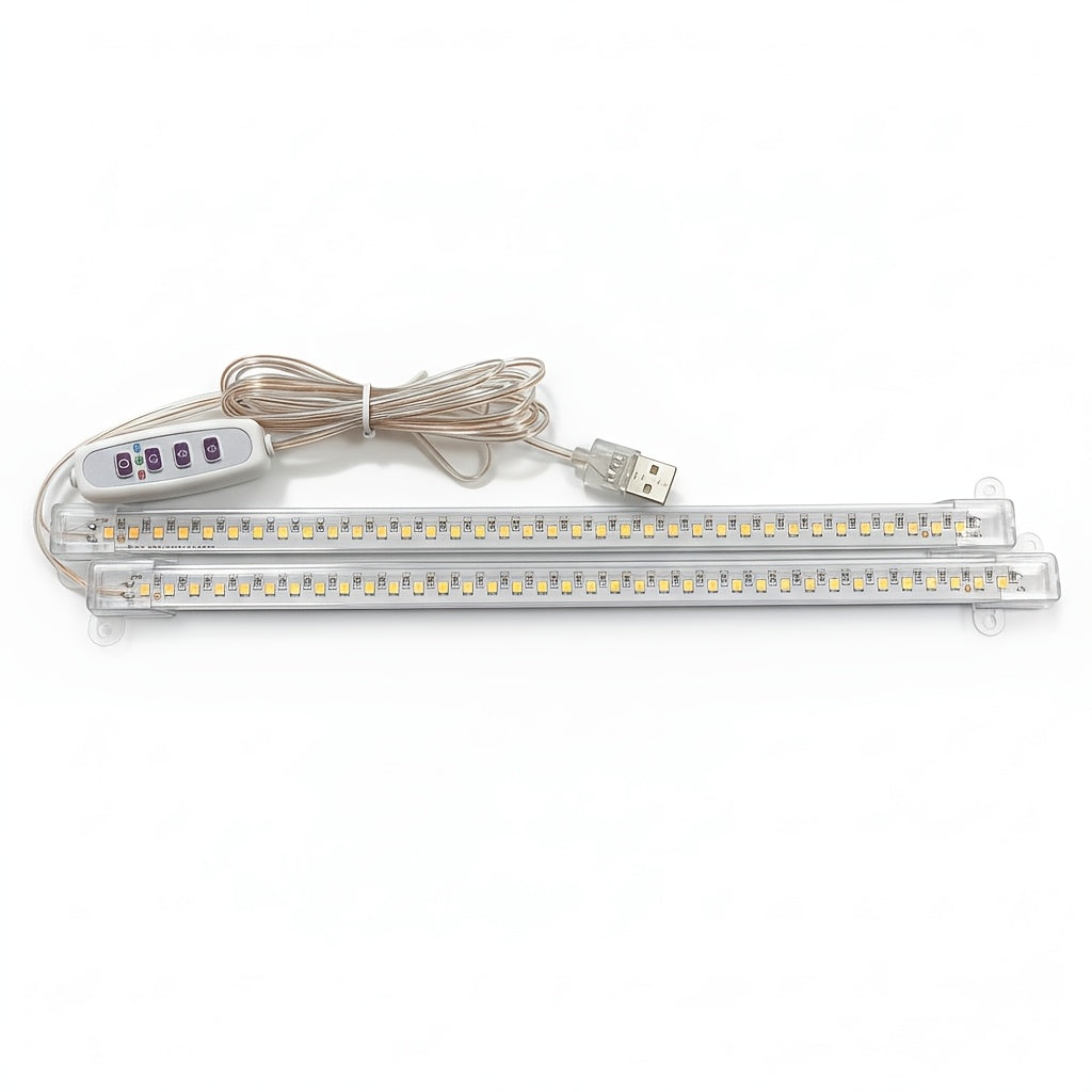 USB rigid light strip warm white 3000K plant light 30CM rigid light strip timer control 8-12-16 hour selectable time USB interface color temperature and brightness adjustment indoor cabinet lighting plant light USB lighting