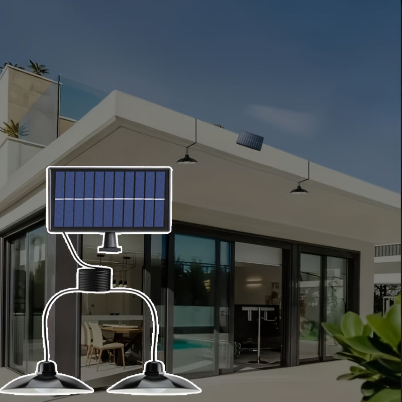 Solar Pendant Light Commercial Lighting Commercial Street and Area Lighting, Commercial Patio Light, Garage Light, Switch Control, White Light, with Installation Hardware, Perfect for Barns, Storage Rooms, Courtyards, Corridors, Gardens