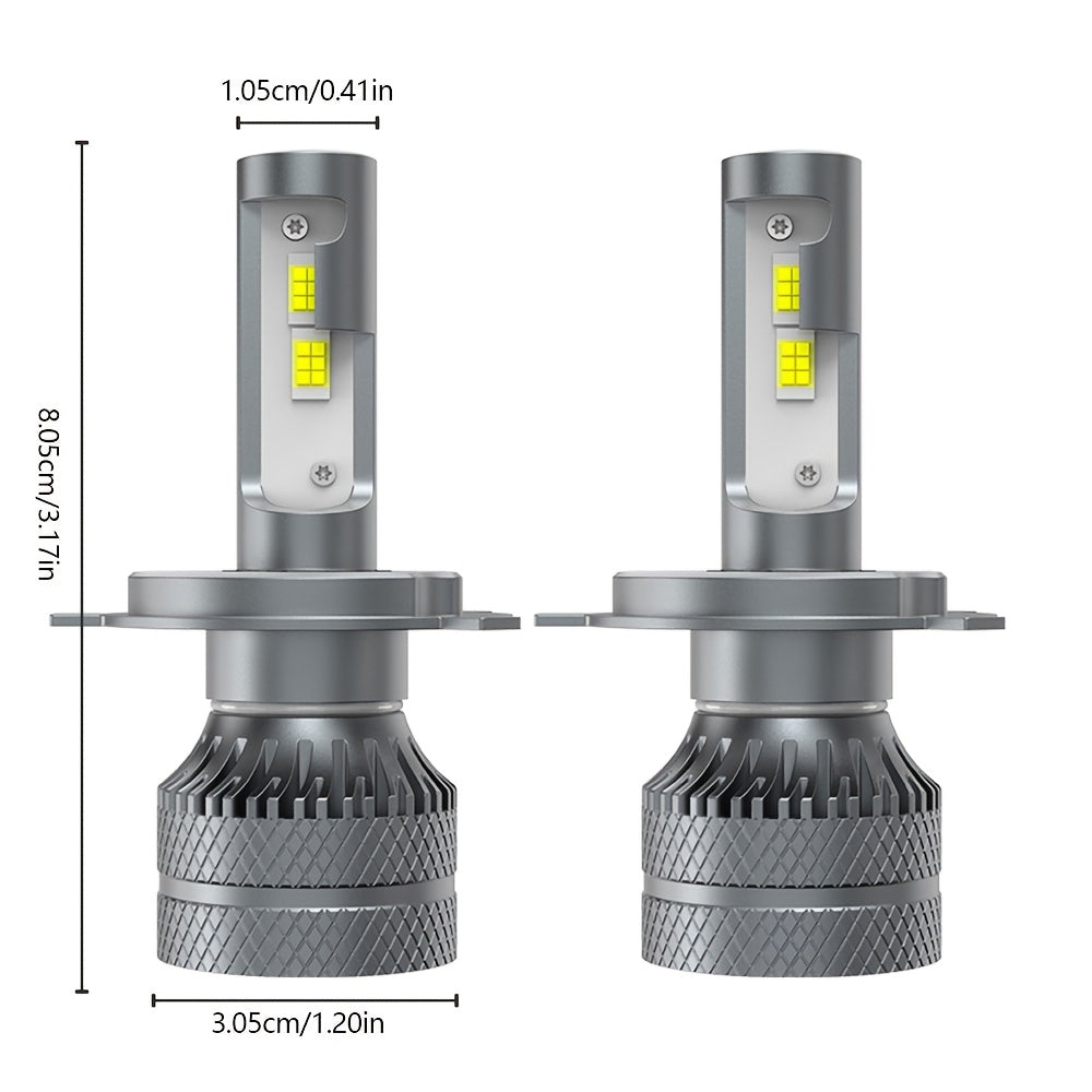 Automotive 2PCS LED Car Lights - H4/H7/H1/H11, 9005/9006/9012 - 29800LM, High/Low Beam, 6500K Cool White Light, Car Headlights, Fits All Cars, Ultra-High Cooling Fan, Plug-and-Play, No Battery