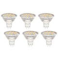 6-pack GU4 MR11 3W LED spotlight, replaces 20W 30W halogen reflector, warm white 3000K, 300 lumens, AC/DC 12V-24V, non-dimmable, 120° beam angle, suitable for wardrobes, living rooms, kitchens, hallways, shops, schools