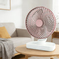 Portable Rechargeable Desktop Fan, Long Lasting Battery Auto Oscillating Fan, Up & Down Angle Adjustable, Compact Quiet Mini Fan Ideal for Dormitory Office