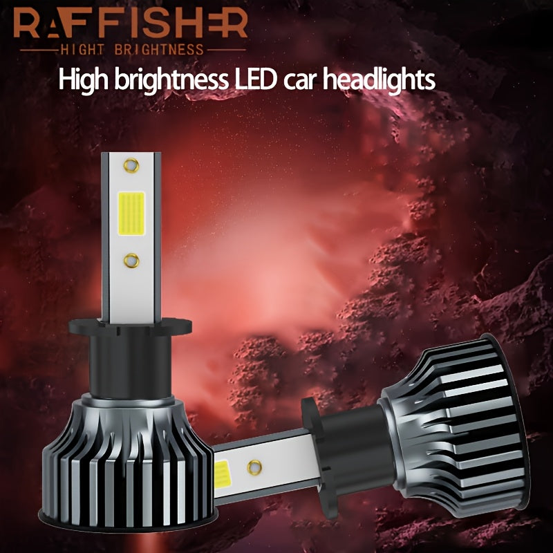 RAFFISHER 2-Pack H4 H7 LED Headlights, 480W High Power, 50000LM Brightness, Compatible with Canbus and Various Models Including H1, H11, H8, H9, HB3 9005, HB4 9006, 12V, 6000K Turbo Light, for Vehicles