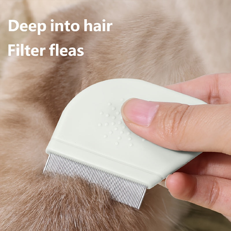 宠物梳子猫狗通用跳蚤梳开结去浮毛针梳密齿去虱子高效耐用宠物家用工具