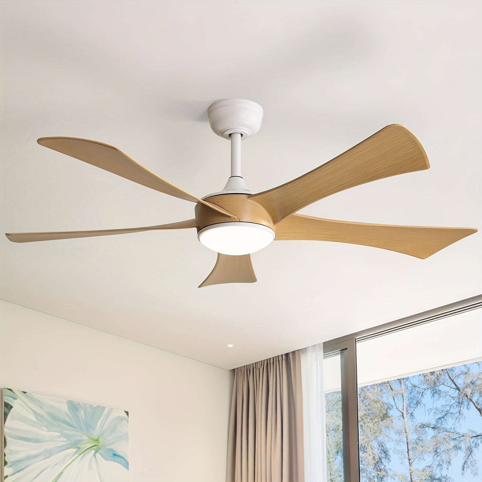 Sofucor 52 Inch Smart Ceiling Fan with Light & Remote - Modern Low Profile Design, Energy-Efficient DC Motor, Smart Ceiling Fan for Rooms, Bedrooms, Living Rooms - Easy Installation, Quiet Operation, High Efficiency