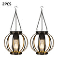 HOTU 2-Pack Outdoor Hanging Light - IP65 Metal Solar Wall Light, Modern Pumpkin Shape / Lampshade Design, Suitable for Outdoor Lighting in Garden, Patio, Porch