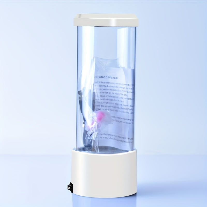 1件水母灯，水族馆海洋夜灯,多色变色氛围夜灯，用于客厅家庭卧室桌面装饰，节日礼物（USB/3 AAA电池供电，不包括AAA电池）