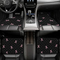 4-Piece Pink Bow Car Floor Mat Set - Durable Polyester Material, Easy to Clean, Front & Rear Seat Protection, All-Weather Use, Fits Trucks, Cars, SUVs, Perfect Gift