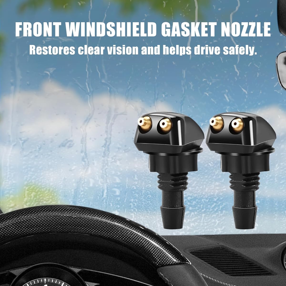 2-Pack Front Windshield Washer Nozzle Set, Wiper Spray Nozzle