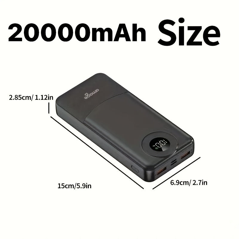 20000Mah Power Bank with PD22.5W Super Fast Charging, Portable Charger Featuring LED Power Display, Outdoor Emergency Backup Battery Pack, with Usb/Type-C/Micro Interfaces, Suitable for Iphone, Android, And Other Smartphones
