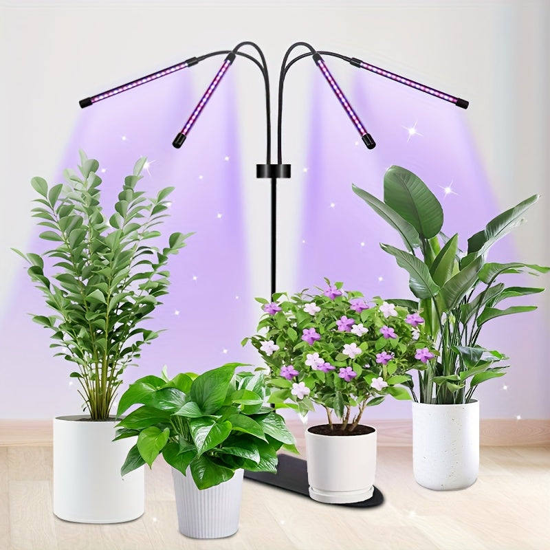 Indoor Plant Grow Light, 80 LED Beads, Full Spectrum Sunlight Supply, Red/Blue/White 3 Colors, 20%-100% Dimmable Brightness, 3 Timing Modes 3/9/12H, Easy Installation