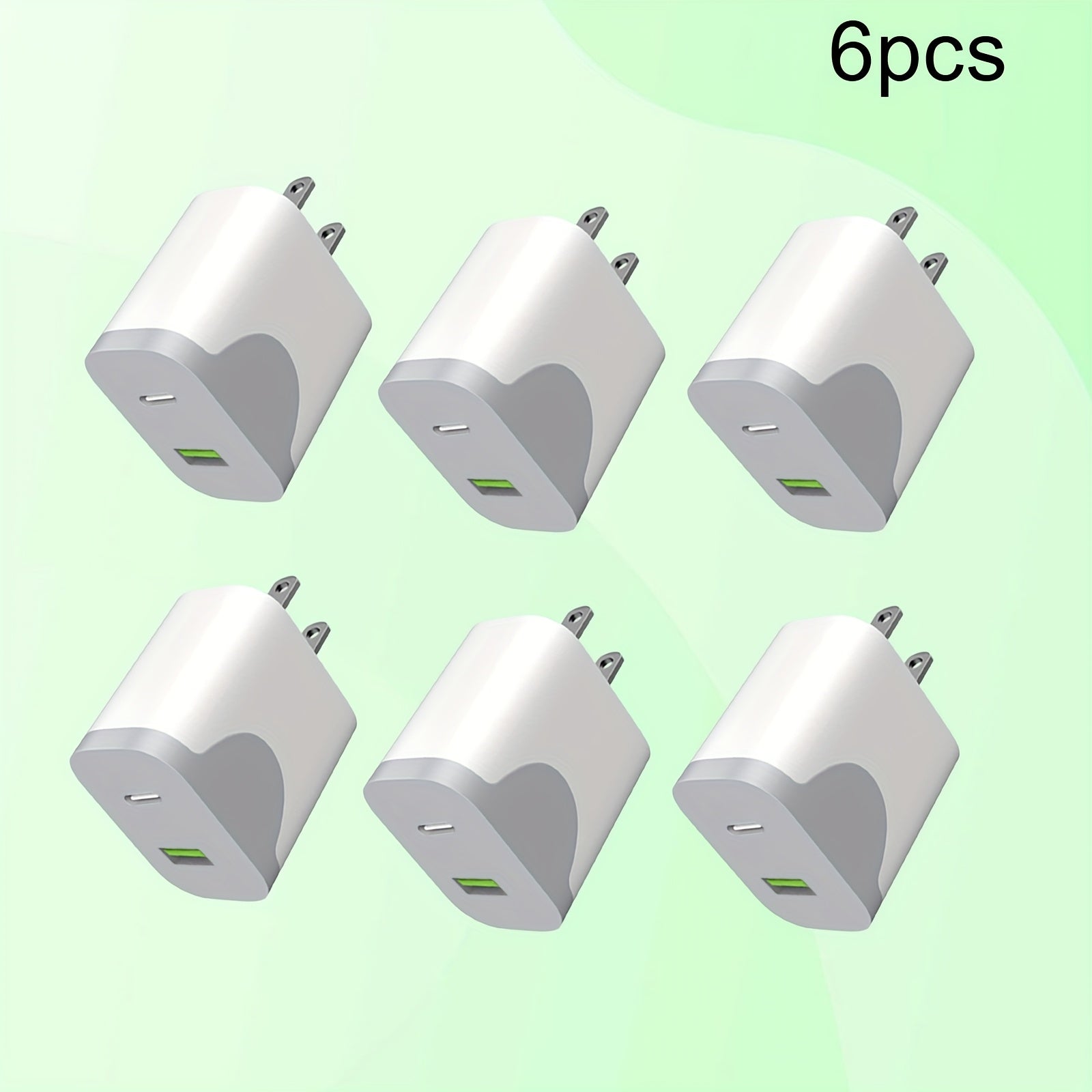 USB C Dual Port Wall Charger Block, for lPhone 16/ 15 Charger USB C Wall Charger Adapter +USB A Quick Charging Brick Plug