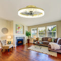 19.7 Inch Low Profile Flush Mount Ceiling Fan with Light, 3 Color Dimmable LED, 6 Speed Timer Remote Control, Reversible Motor Ceiling Lamp for Room & Bedroom Decor