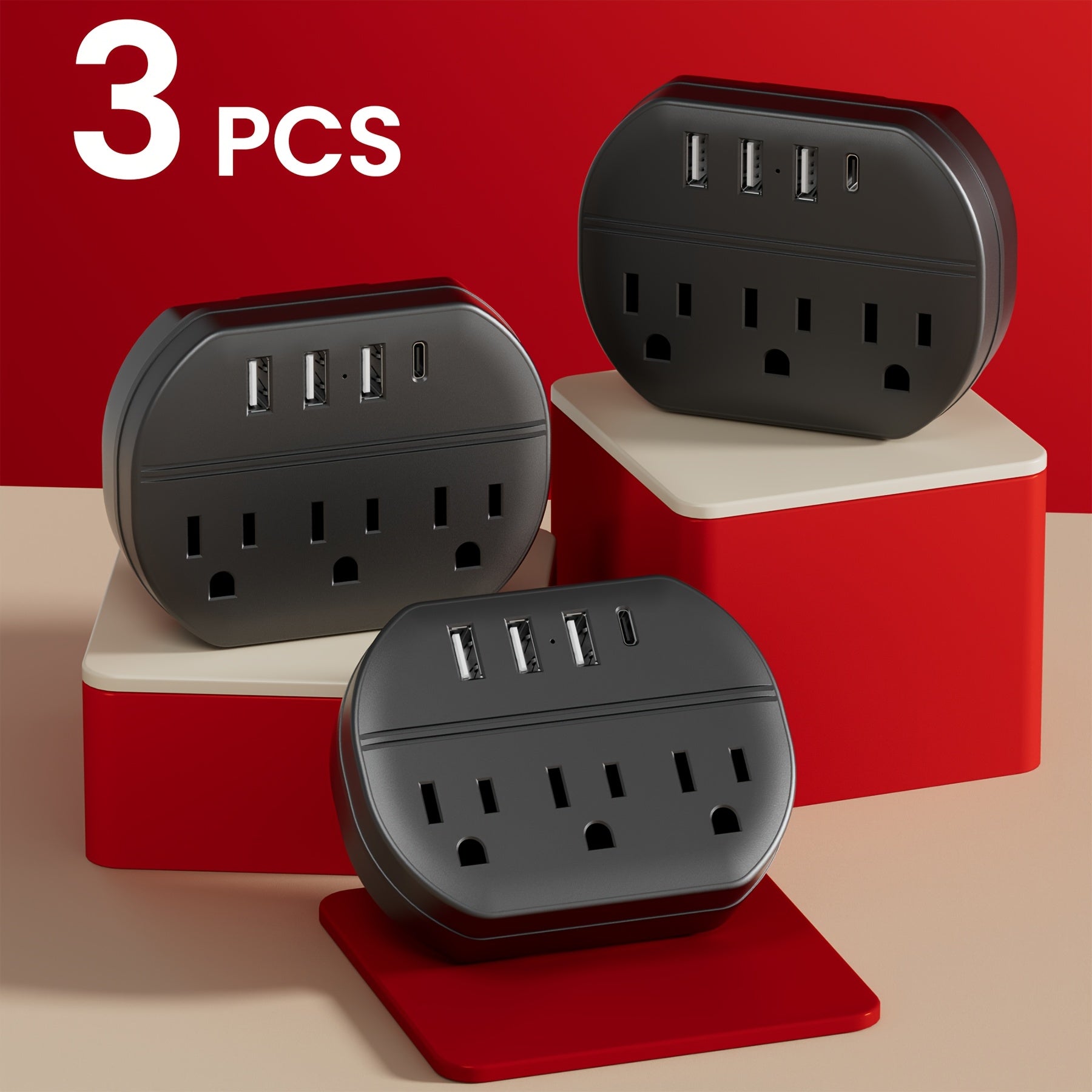 This Is a 7-In-1 Power Strip Featuring a USB Port, Three USB-A Ports, One USB-C Port, And Three AC Socket Outlets. It'S a Wall Socket That Is Portable And Ideal for Home, Office, And Travel Use. Available in White And Black