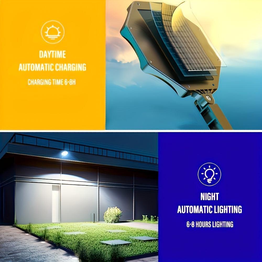 Commercial Street Solar Street Light, 168LED, Searchlight with Motion Sensor, Solar Light for Commercial Area Lighting Suitable for Courtyard, Warehouse, Exterior Wall