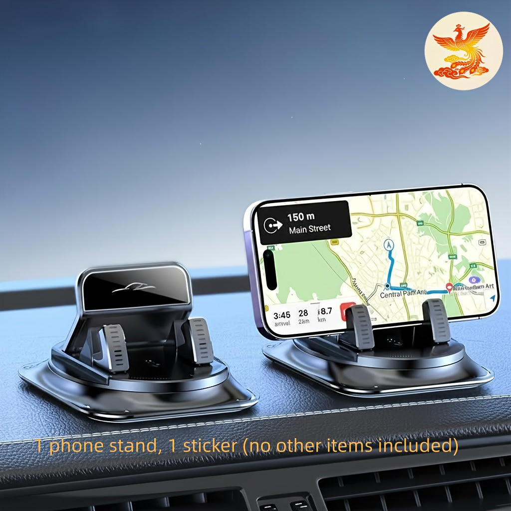 A 360-Degree Rotating Car Phone Holder Made of ABS Material, Equipped with Anti-Slip Pads. It Is Suitable for Use in Cars, Offices, And on Computer Desks at Home, Without Battery