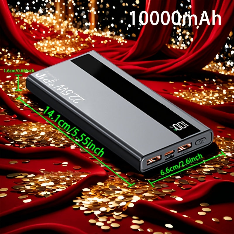 快速充電行動電源，22.5W 10000/20000mAh USB C 充電輸入輸出快速充電，PD 3.0+QC 4.0 LED 顯示螢幕手機充電包，相容於 iPhone 15/14/13/12 Pro、Samsung S21、Google/Ipad 平板等。適合送禮。