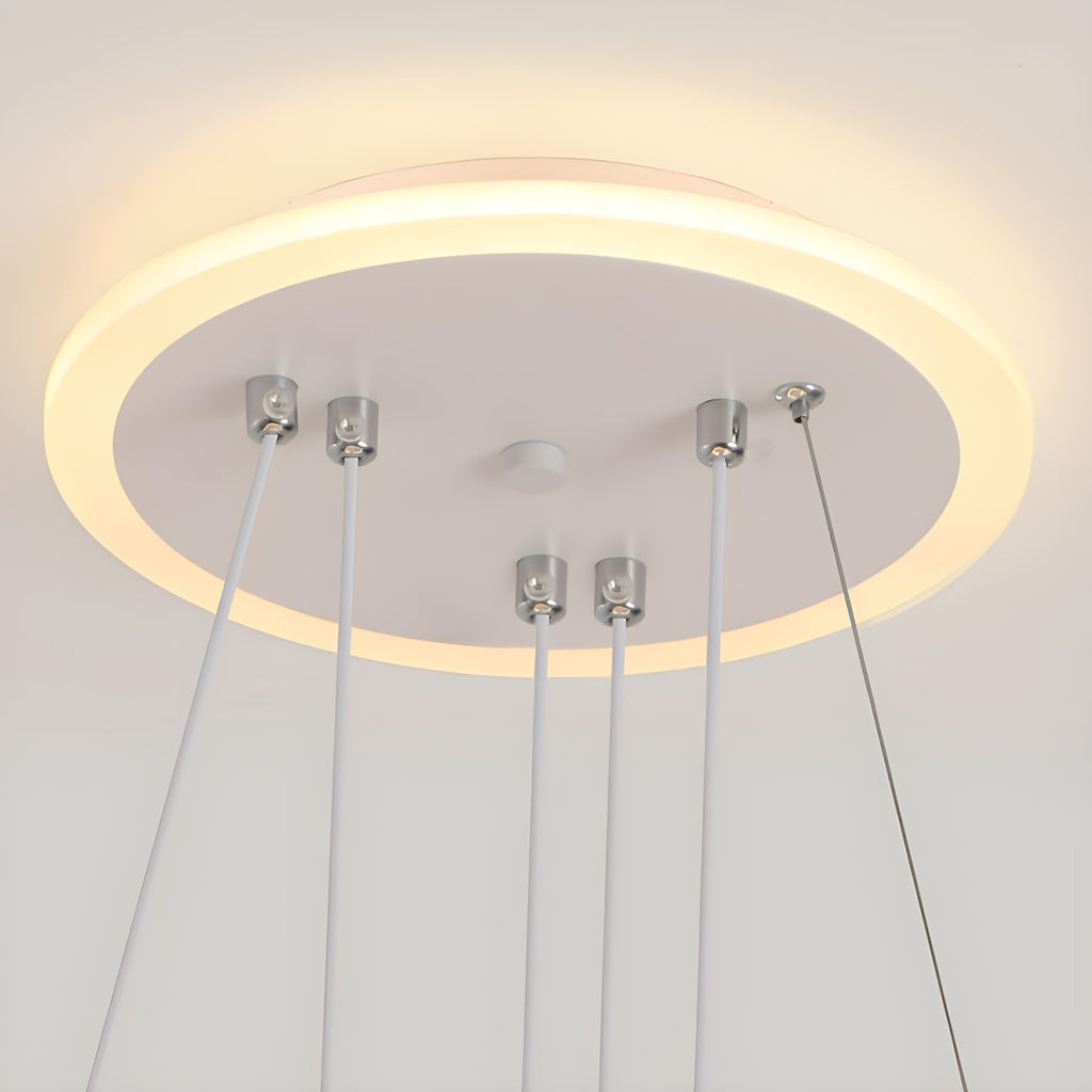 Modern LED pendant light three-color dimmable pendant light, suitable for kitchen island, dining room, living room, modern pendant light, height adjustable, perfect for modern home decoration