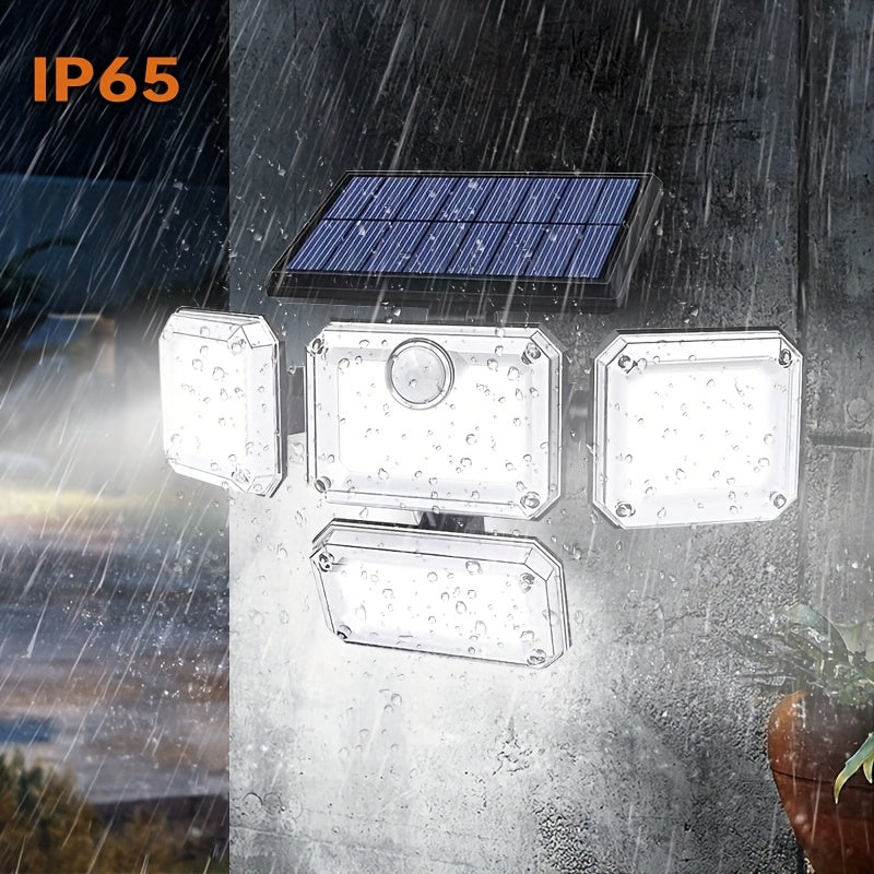 1-Piece 20W Ultra-Bright Solar Wall Light, 122 LED IP65 Outdoor Indoor Solar Garden Light, Adjustable Lamp Head with Wide Lighting Angle