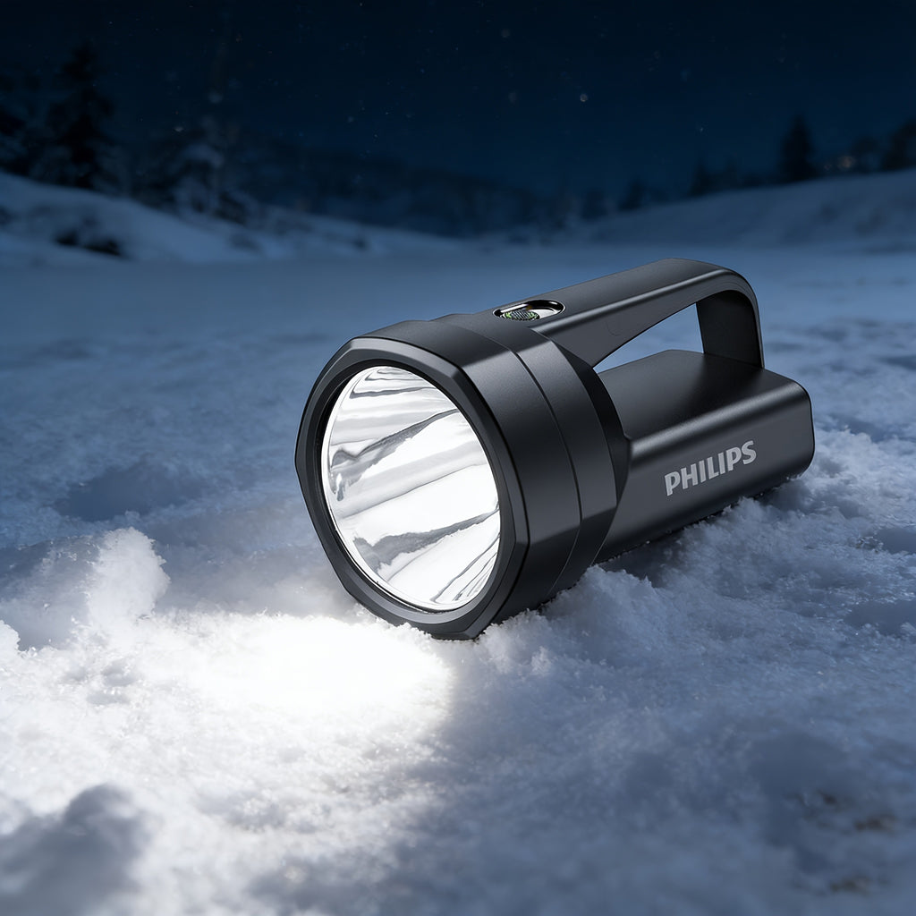 Philips 3000mAh Handheld Strong Light Flashlight, High-Power Outdoor Camping Lighting Emergency Light, Ultra-Bright Portable Rechargeable Home Emergency Flashlight, Multifunctional Strong Light Torch, Outdoor Hiking Light, Outdoor Gear/